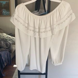 Off the shoulder blouse.